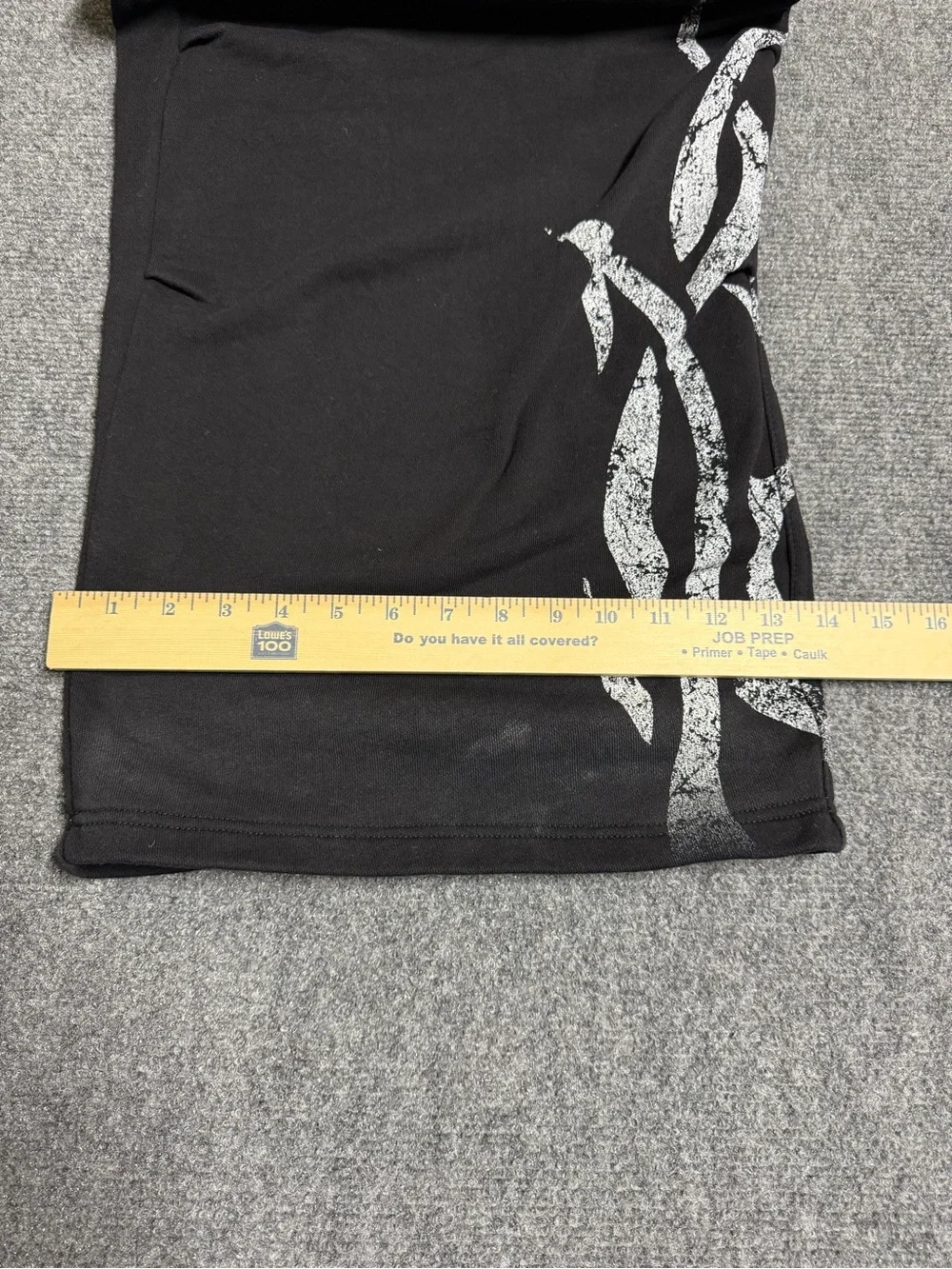 Men's Black Wide-Leg Sweatpants with Silver Tribal Side Graphics
